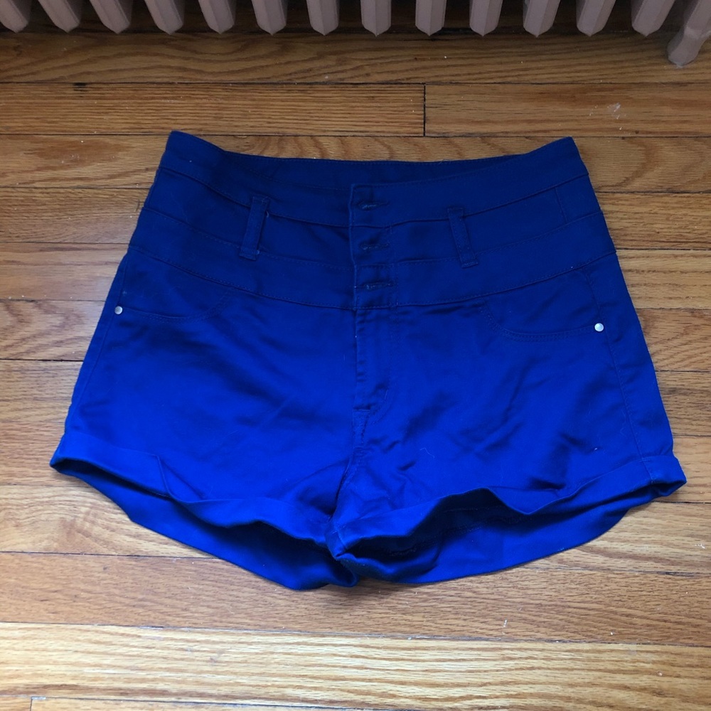 REFUGE Blue High Waisted Shorts 6